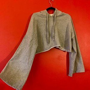 Bell sleeve cropped hoodie